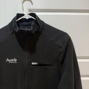 FIGS Jacket Mens Small Black Full Zip Fleece Aya Healthcare Logo Primaloft